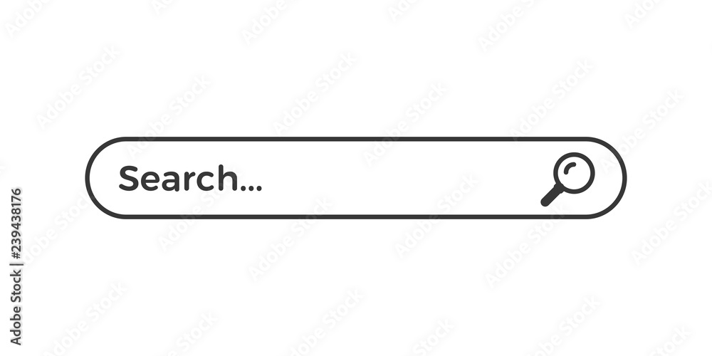 Search bar graphic design element. Vector line illustration. Isolated ...