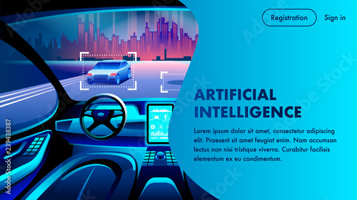Artificial Intelligence Car Cockpit Landing Page