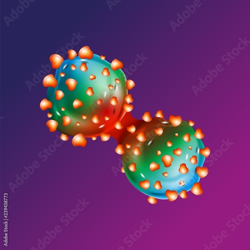 Realistic Illustration Cancer Cells in 3d Vector
