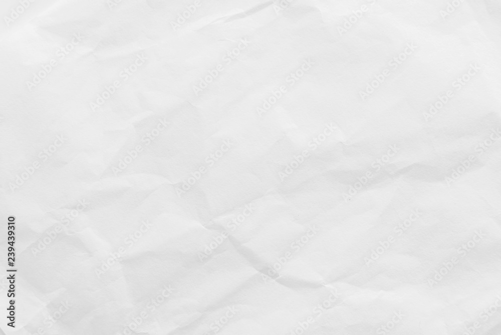 White crumpled paper texture background. Close-up.