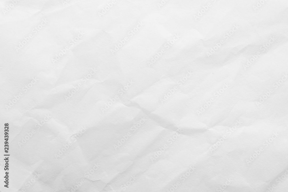 White crumpled paper texture background. Close-up.