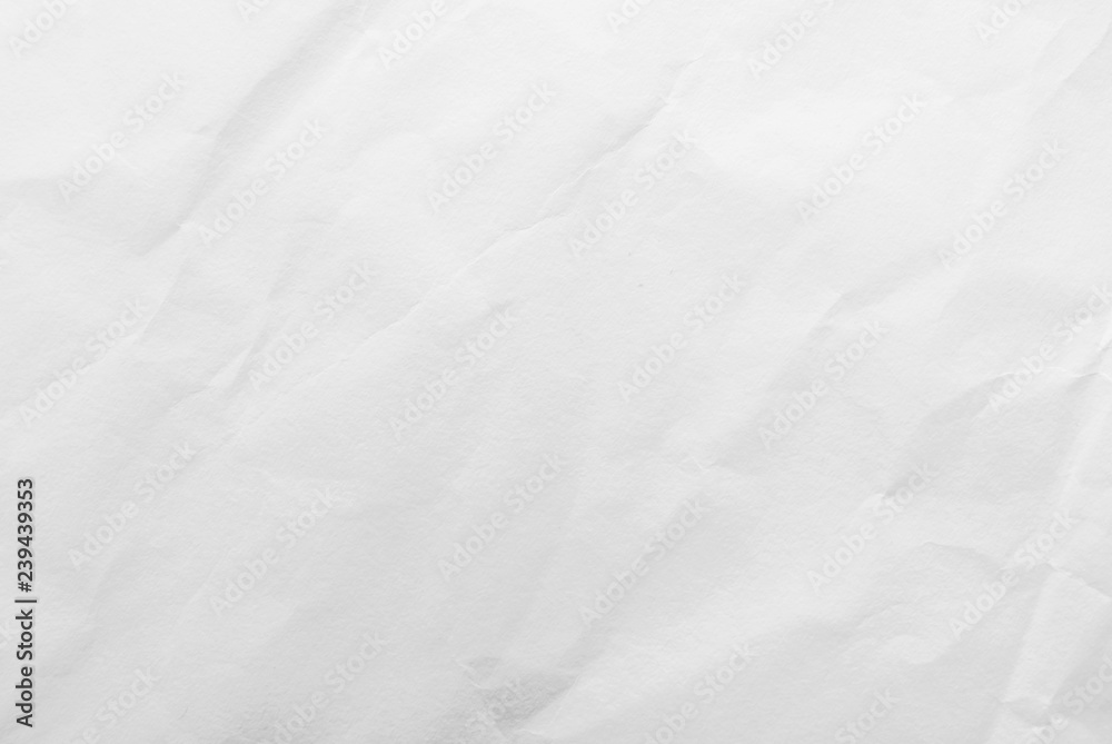 White crumpled paper texture background. Close-up.