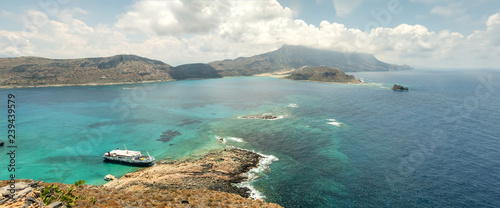 Sea view from Gramvousa Fort panorama photo