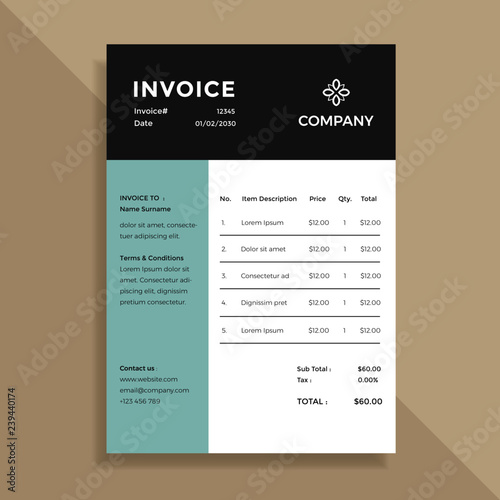 simple invoice template design