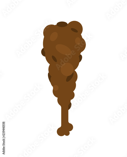 Wooden cudgel weapon ogre. Ancient arms isolated