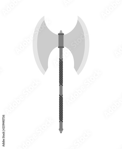 Axe slashing weapons. poleax isolated. Battle ax