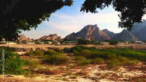 green mubazzarah park and mountain photo