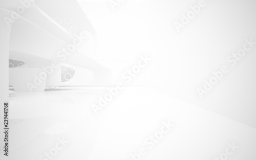 White smooth abstract architectural background. 3D illustration and rendering