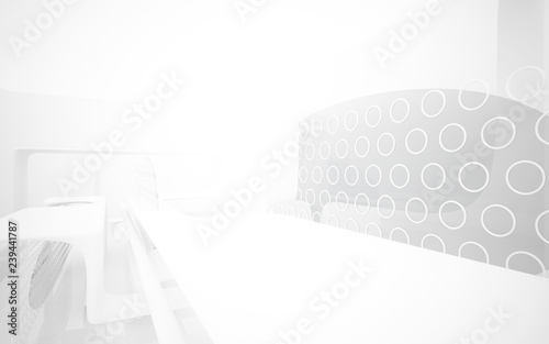 White smooth abstract architectural background. 3D illustration and rendering