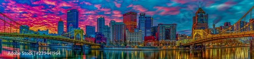 Panorama of Pittsburgh at sunrise