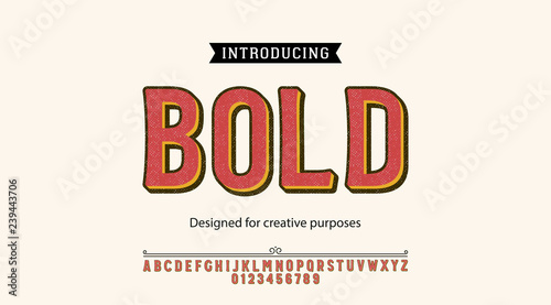 Bold typeface.For labels and different type designs