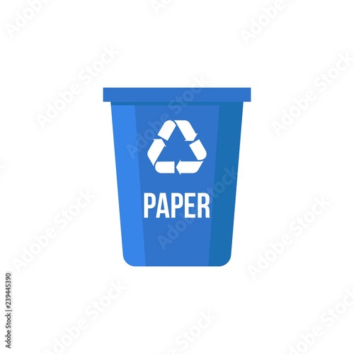 paper recycle bin flat design vector