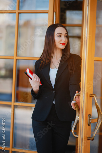 Lady with notebook