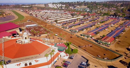 Aerial footage of the Del Mar Horsepark on a bright, sunny California day photo