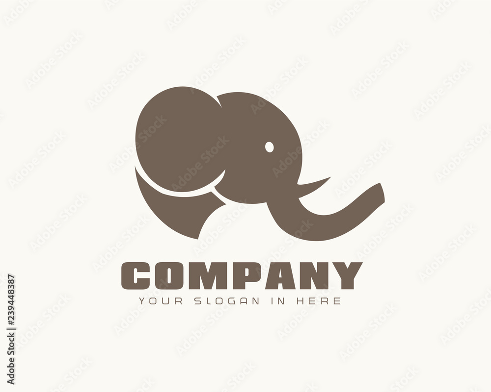 Funny head elephant logo design inspiration
