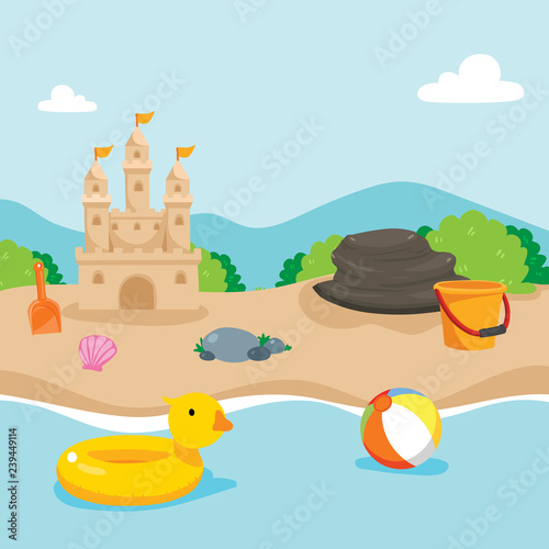 beach background vector design