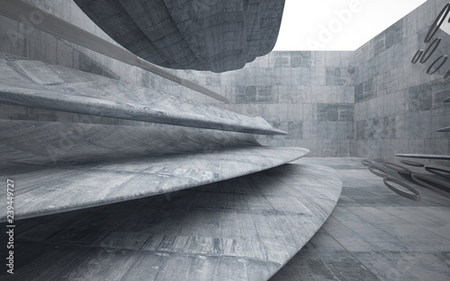 Empty dark abstract concrete smooth interior . Architectural background. 3D illustration and rendering