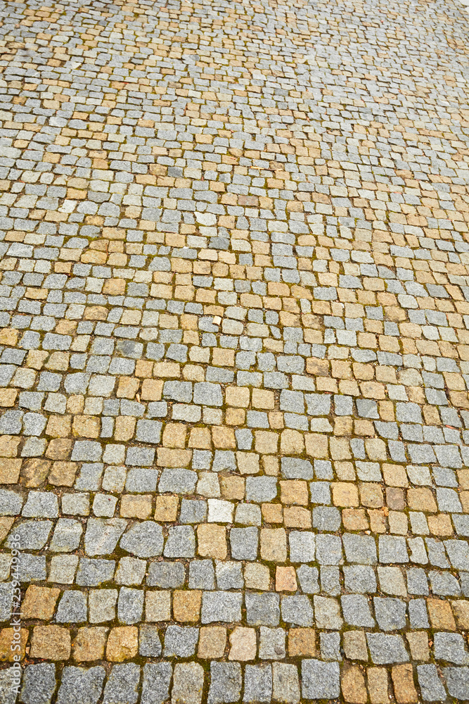 Fototapeta premium Background from paving stones. Cobblestone paving