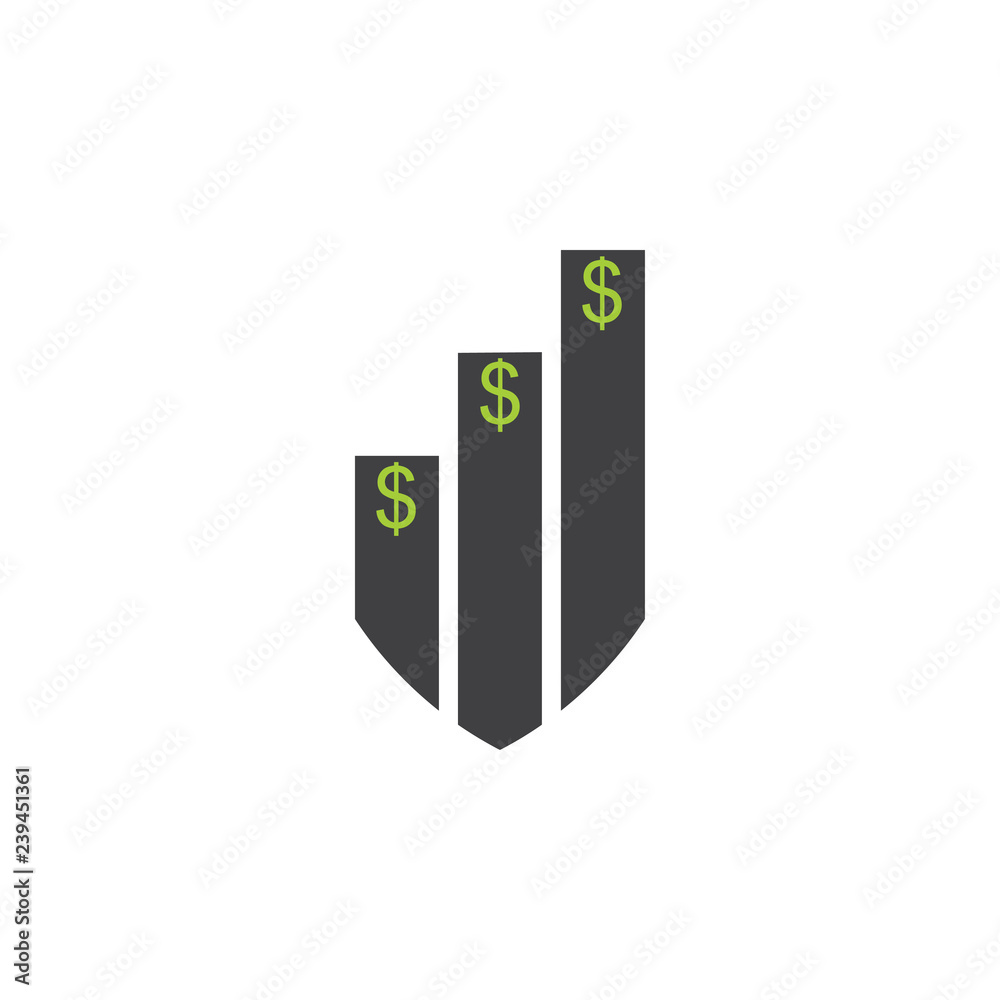 money dollar chart shield shape logo vector money dollar chart shield shape logo vector