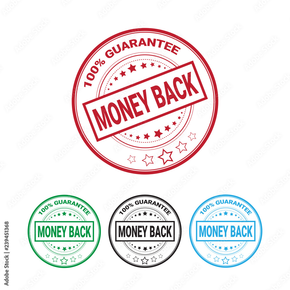 Money Back Guarantee 100 Percent Label set