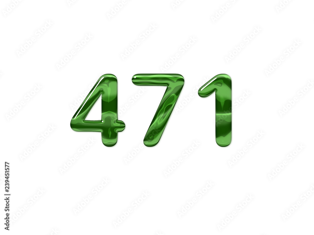 Green Number 471 isolated white background Green Number 471 isolated white background