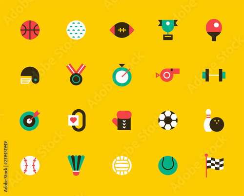 sports icons set. concept illustration. flat design vector graphic style.