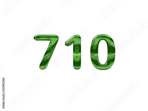 Green Number 710 isolated white background