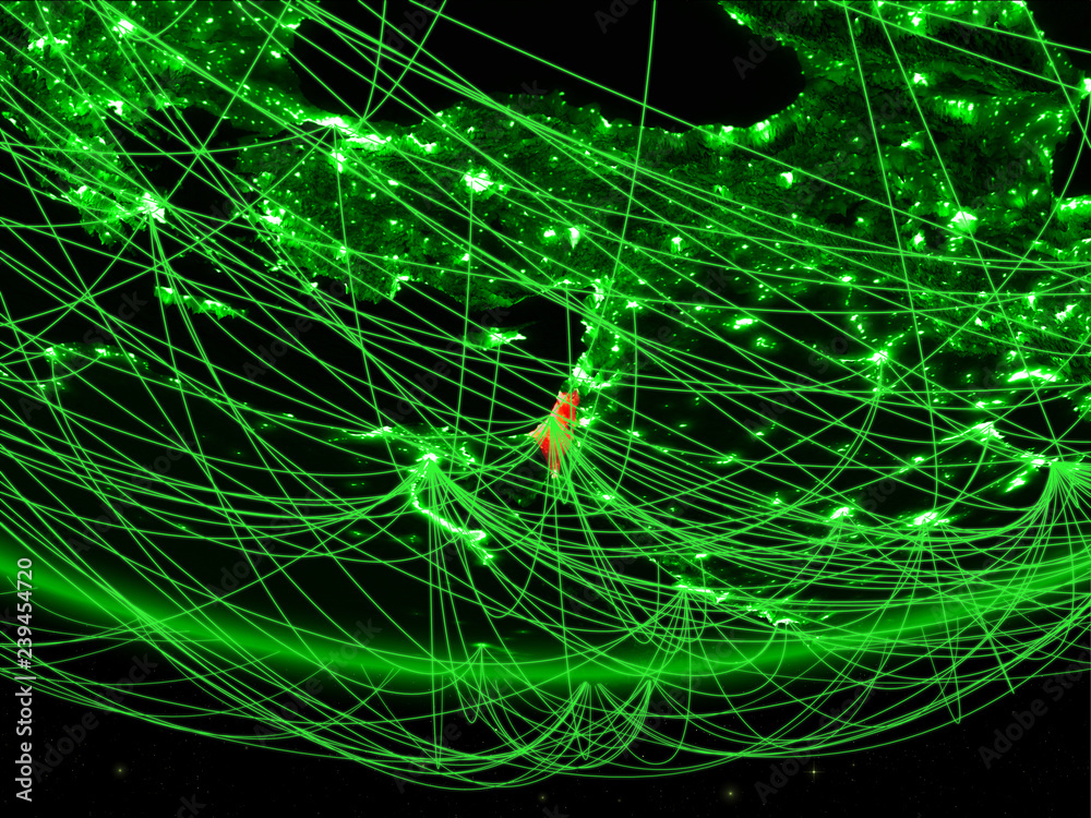 Israel on green model of planet Earth with network representing green age, travel and communication. Israel on green model of planet Earth with network representing green age, travel and communication.