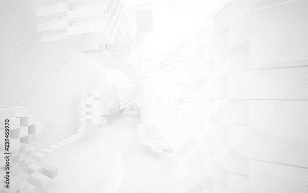 Abstract white interior of the future. 3D illustration and rendering Abstract white interior of the future. 3D illustration and rendering