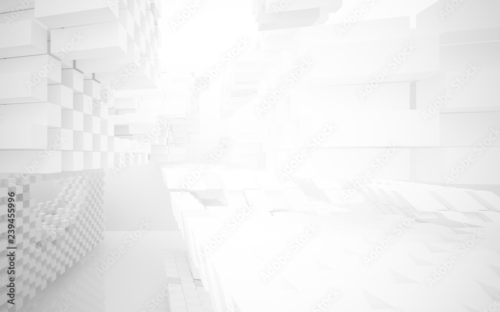 Abstract white interior of the future. 3D illustration and rendering Abstract white interior of the future. 3D illustration and rendering