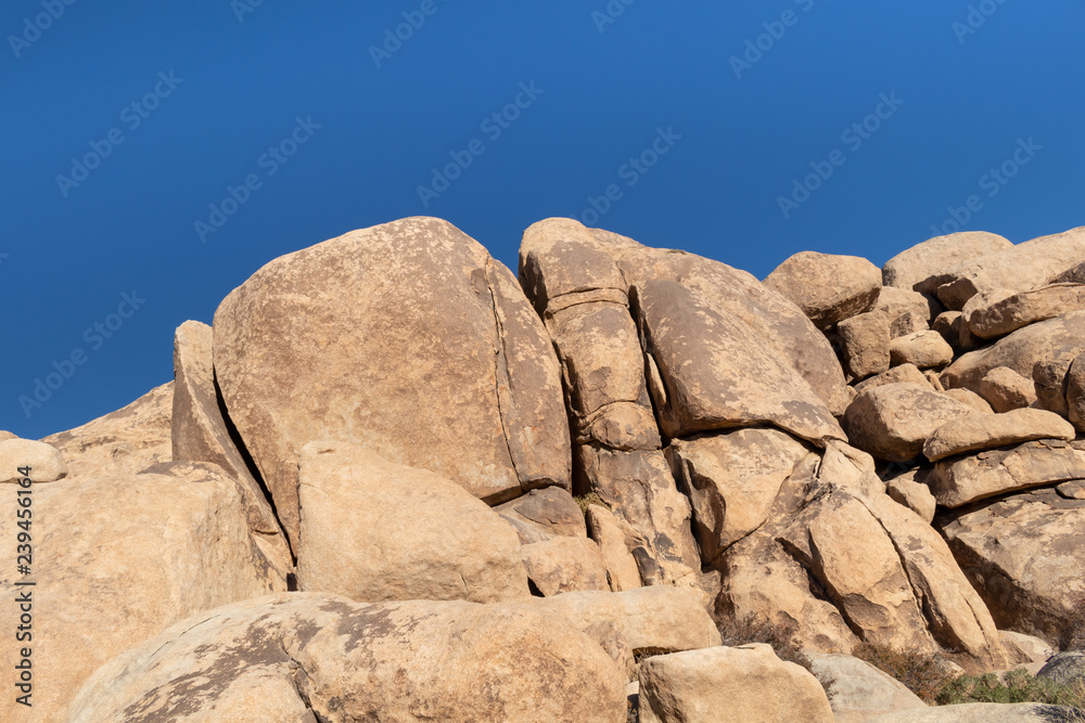 Wall of rocks in Joshua Tree National Park