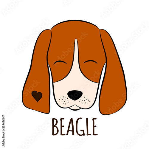 Image of a cartoon funny dog beagle