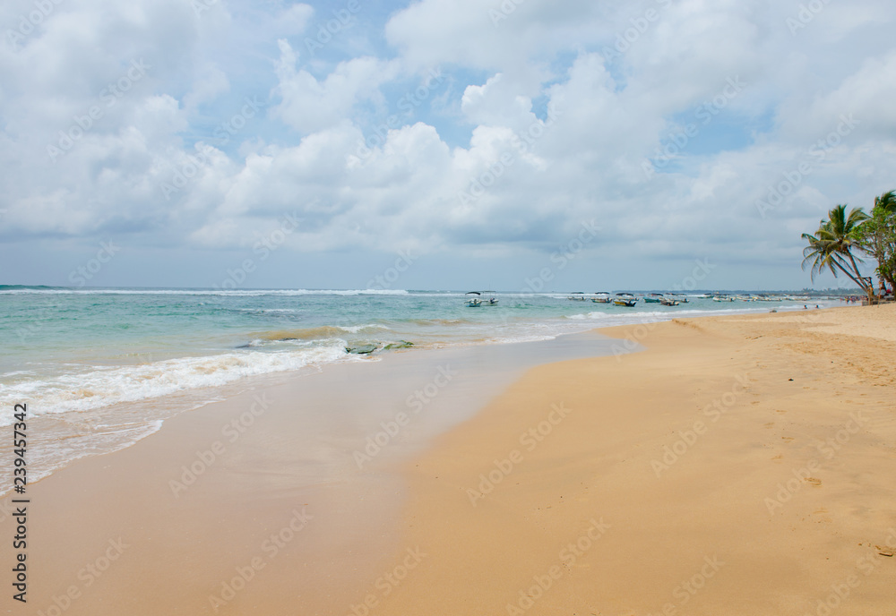 Landscape the beach for rest in Sri Lanka the Indian Ocean