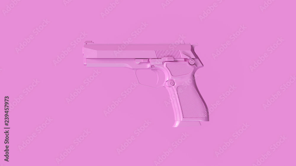 Pink Modern Hand Gun 3d Illustration 3d Rendering Pink Modern Hand Gun 3d Illustration 3d Rendering