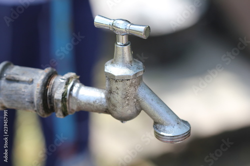 Outdoor tap close up
