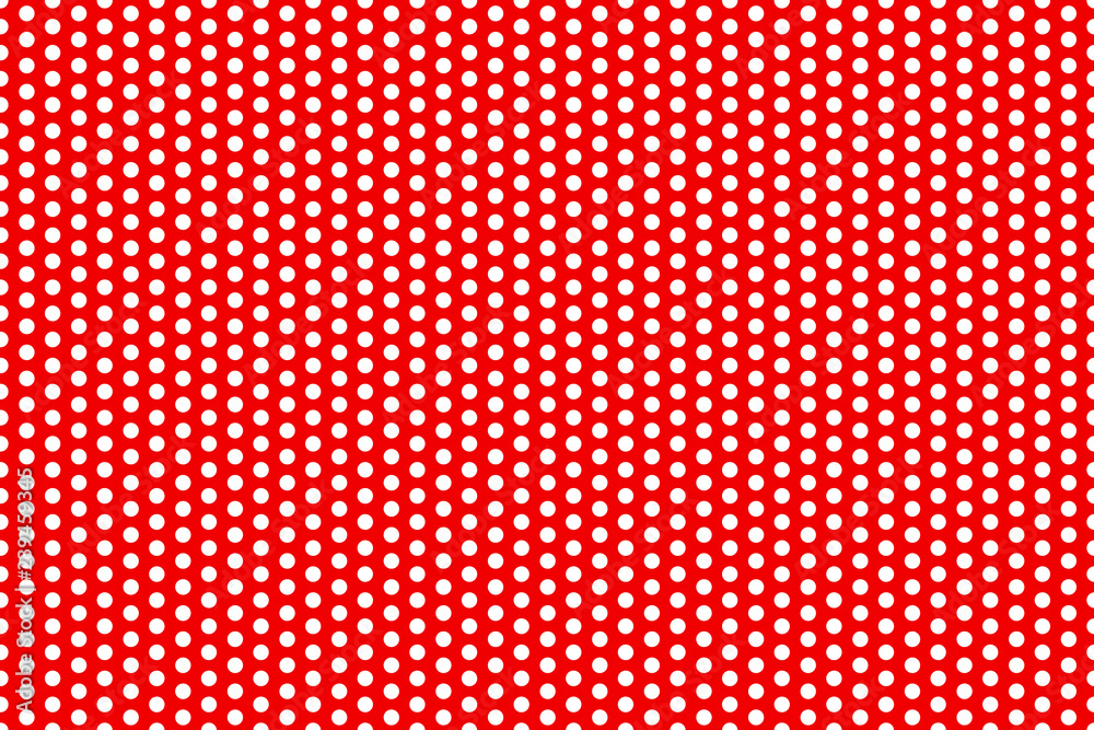 Polka dot pattern red and white. Design for wallpaper, fabric, textile, wrapping. Simple background