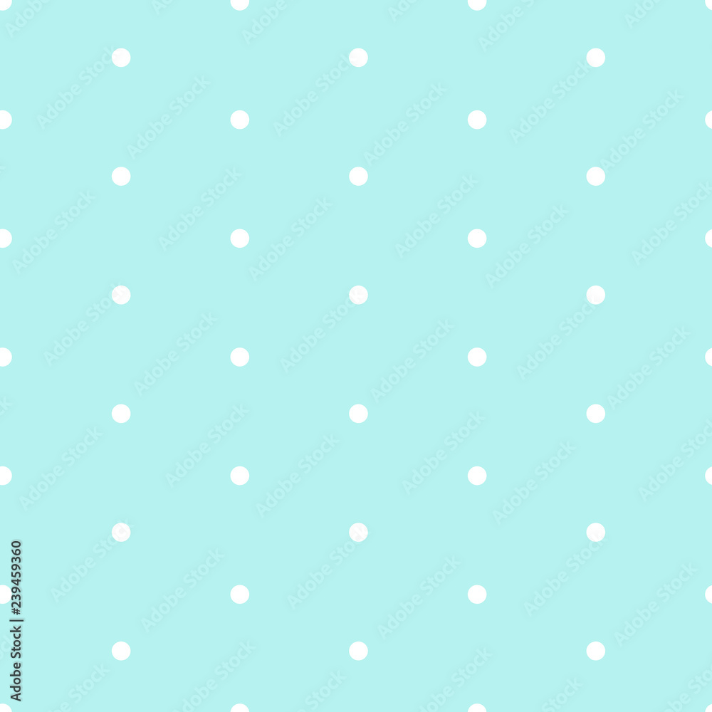 Seamless polka dot pattern blue and white. Design for wallpaper, fabric, textile, wrapping. Simple background