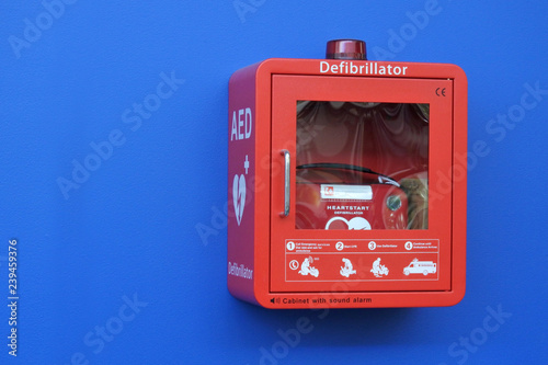 Red Box Defibrillator Cabinet