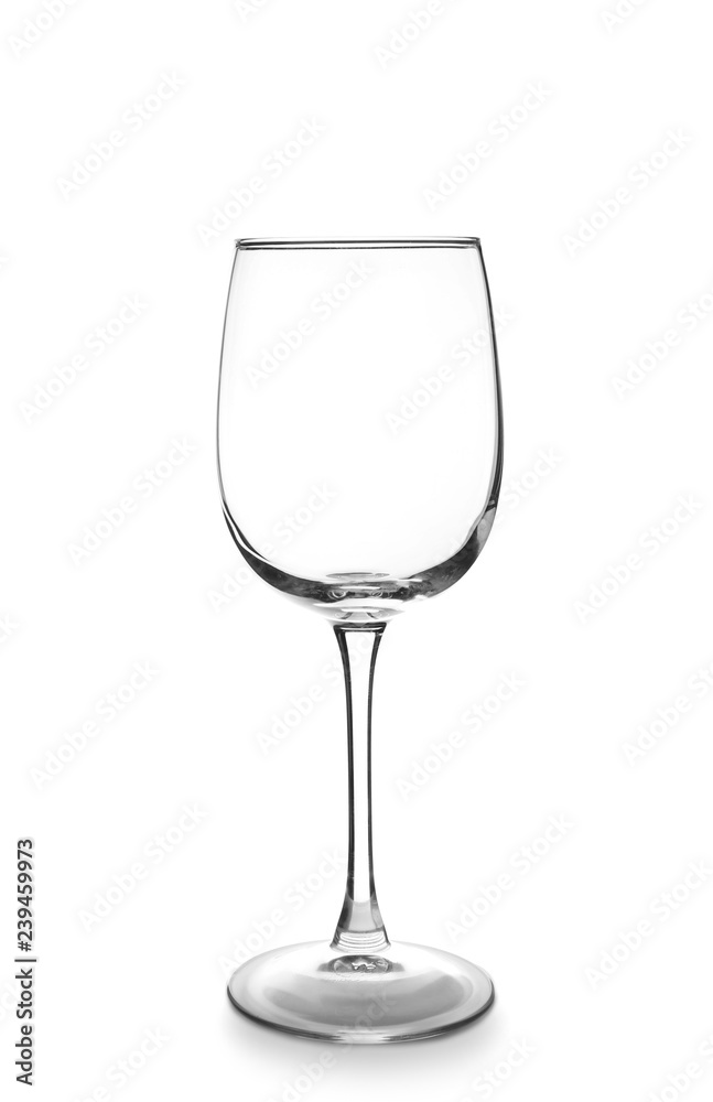 Empty wineglass on white background
