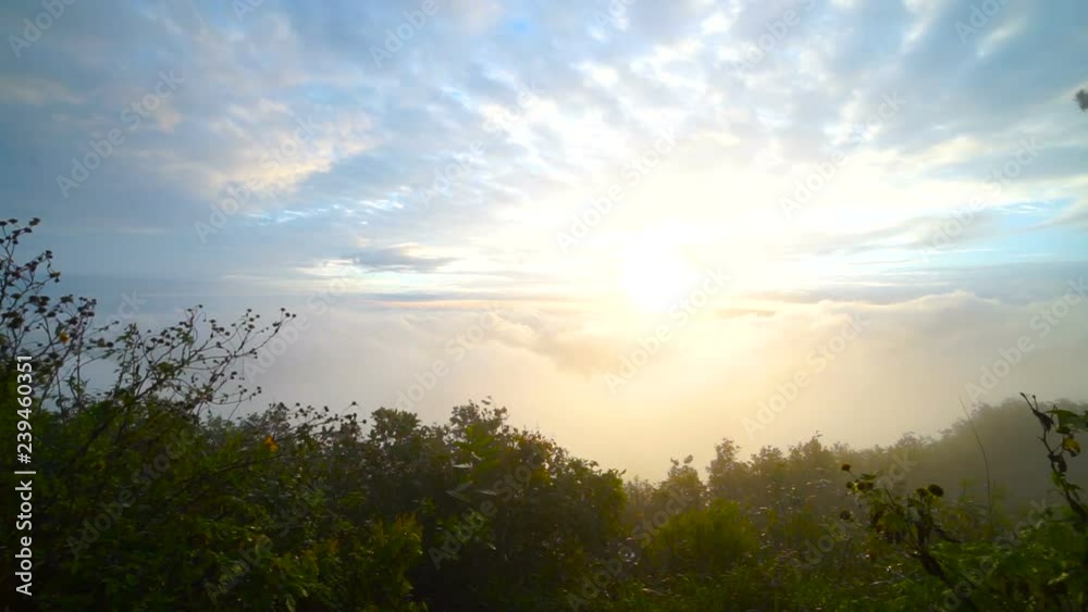 View The Sunrise Over The Mist. At Phurua, Loei, Thailand. On December 2018 View The Sunrise Over The Mist. At Phurua, Loei, Thailand. On December 2018