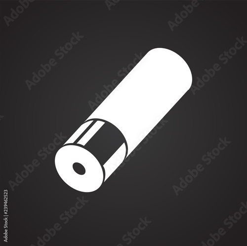 Bullet shell icon on black background for graphic and web design, Modern simple vector sign. Internet concept. Trendy symbol for website design web button or mobile app
