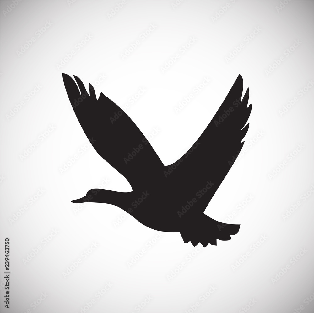 Obraz premium Duck hunt icon on white background for graphic and web design, Modern simple vector sign. Internet concept. Trendy symbol for website design web button or mobile app