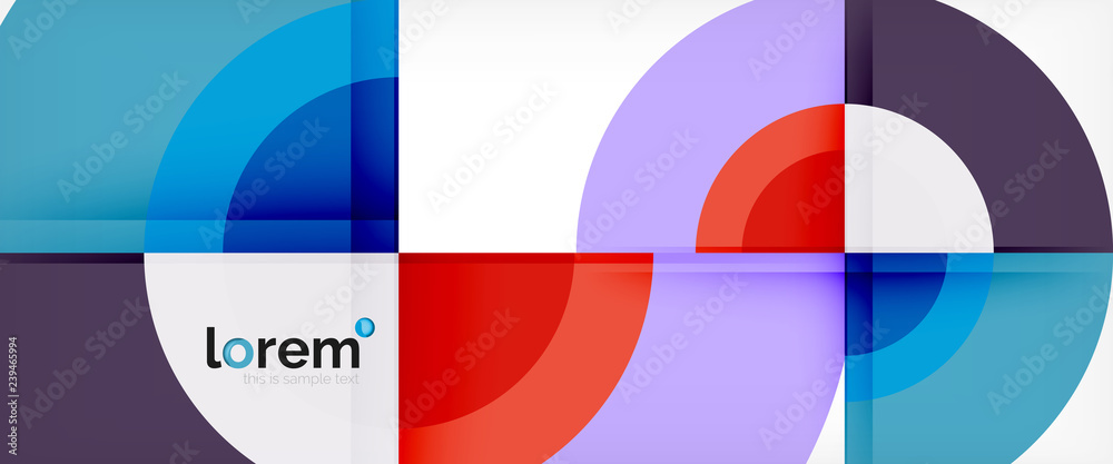 Modern geometric circles abstract background, colorful round shapes with shadow effects Modern geometric circles abstract background, colorful round shapes with shadow effects