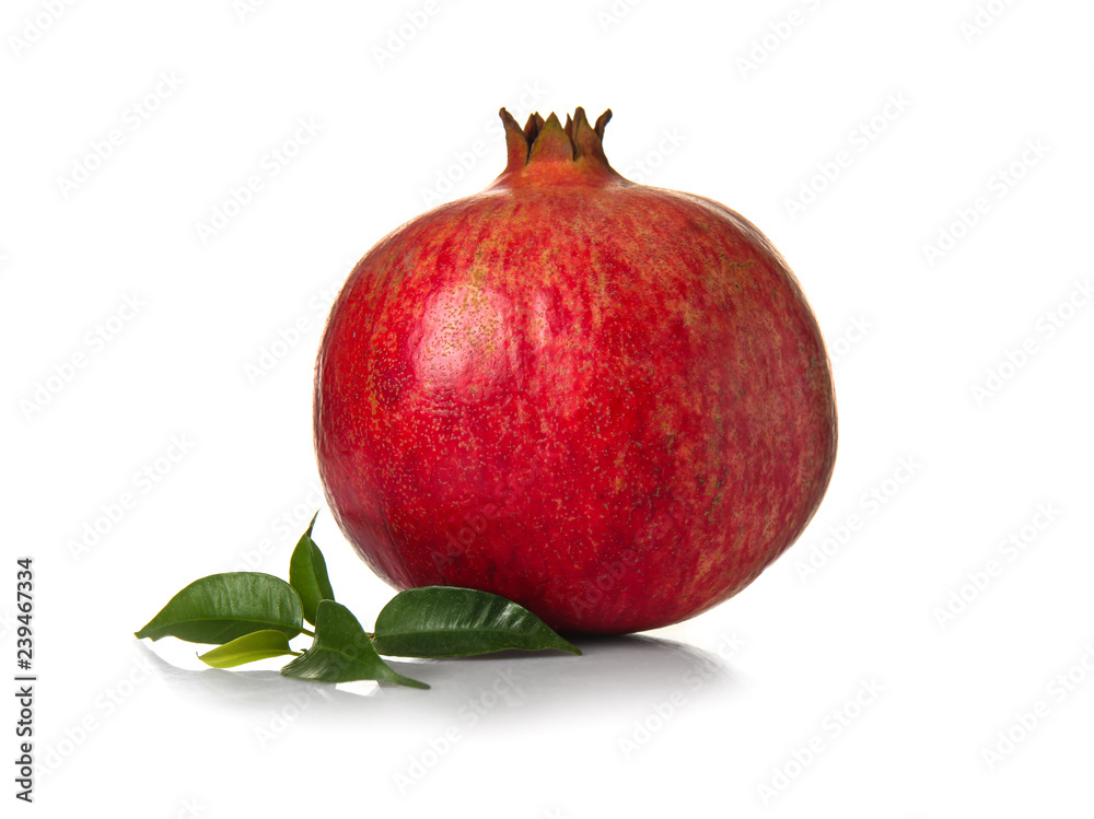 Ripe pomegranate on white background Ripe pomegranate on white background