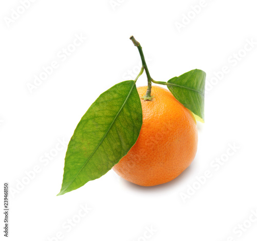 Tasty juicy tangerine on white background