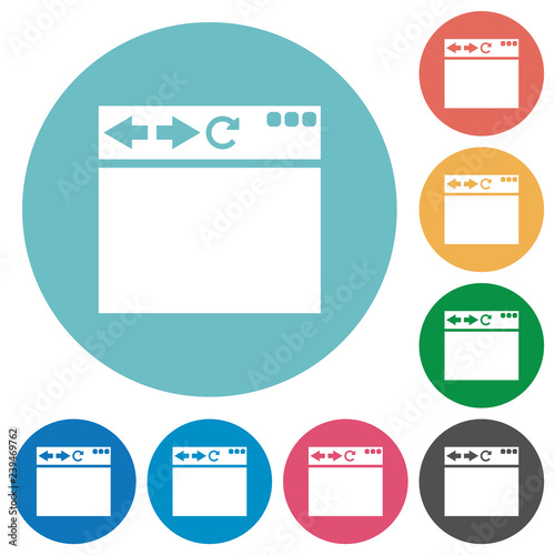 Empty browser window flat round icons