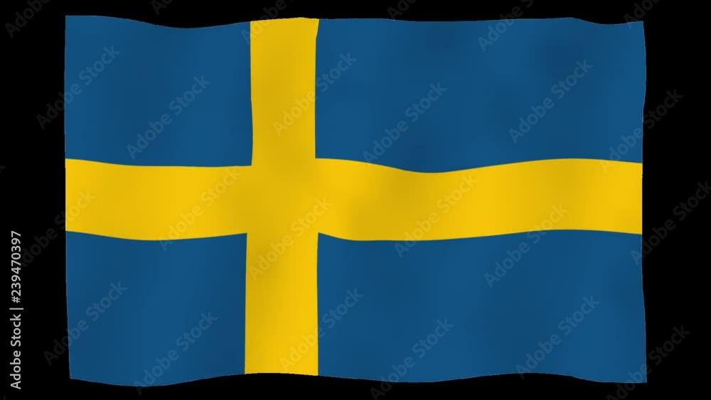 Flag of Sveden, 60 fps, slow motion, lopped, alpha channel Flag of Sveden, 60 fps, slow motion, lopped, alpha channel