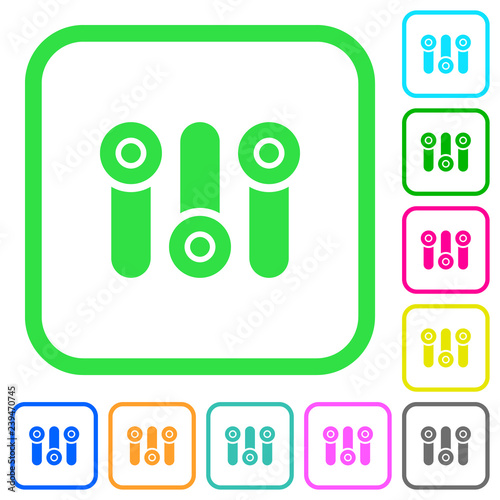 Control panel vivid colored flat icons