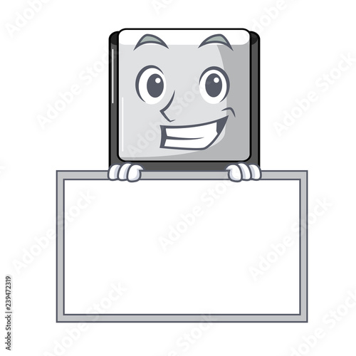 Grinning with board prestation board chart blank on carttoon