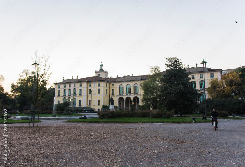 Milan, Italy Indro Montanelli park, Palazzo Dugnani